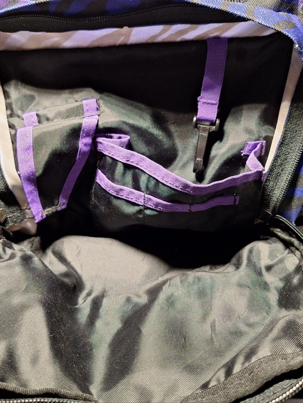 Jansport Backpack, Zebra Stripes, Blue Purple Black - Picture 12 of 13